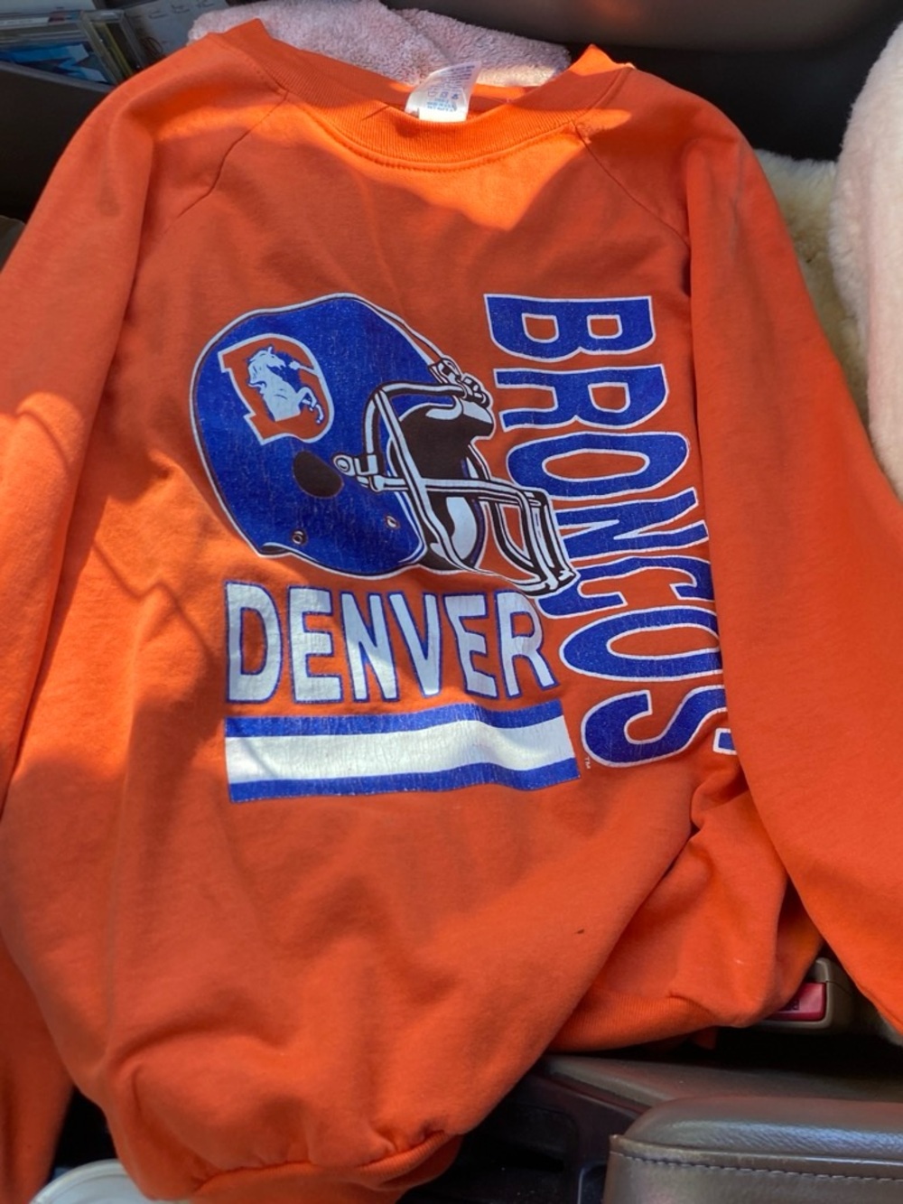 1980s Denver Broncos Orange Graphic Sweatshirt